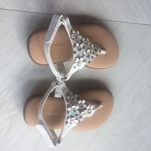 Wonderkids toddler white sequin sandals